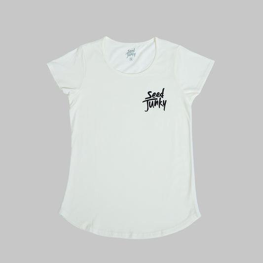 Seed Junky Women’s White Short Sleeve Shirt