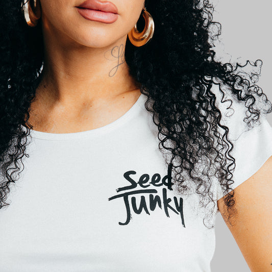 Seed Junky Women’s White Short Sleeve Shirt